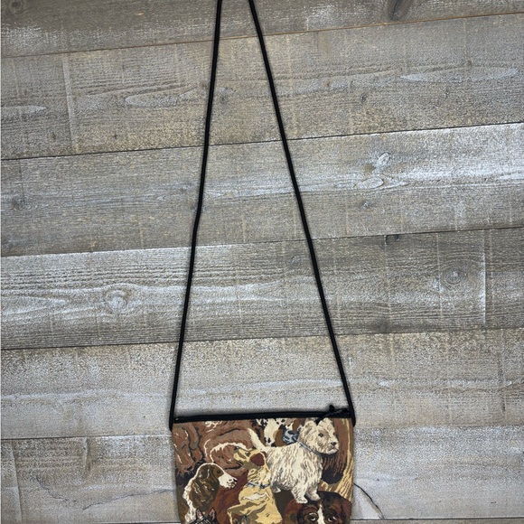 Danny K Beverly Hills vintage dog Print Crossbody tapestry Bag - Picture 1 of 4
